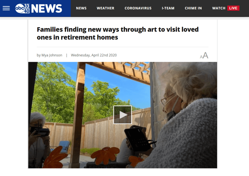 families find new ways through art to visit loved ones in retirement homes