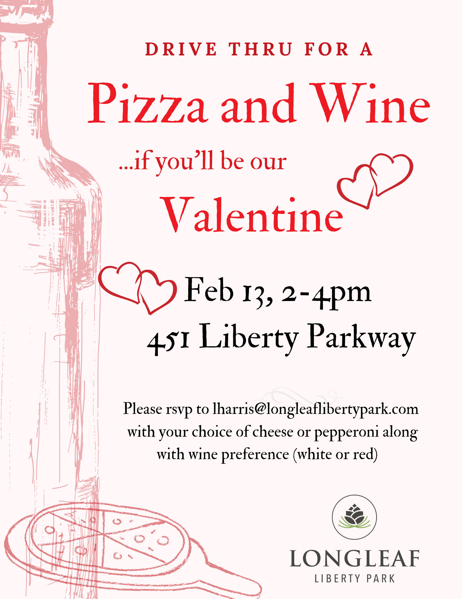 valentine day pizza and wine evert